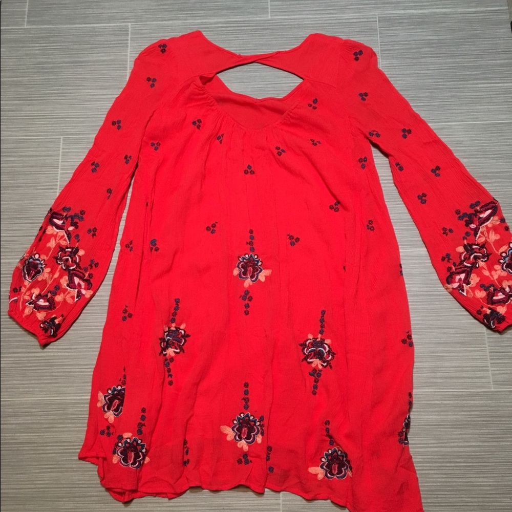 Free people orange Oxford embroidered dress - Picture 6 of 6